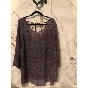 Maurices size 3xl 3 plus purple blue blouse shirt